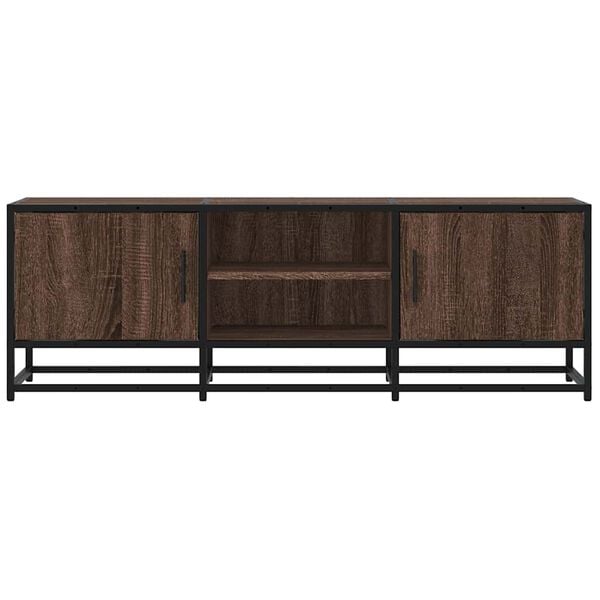 vidaXL TV Cabinet Brown Oak Engineered wood, metal Medium TV Cabinet