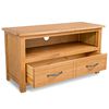 vidaXL TV Cabinet Brown Solid oak wood, oak veneered MDF TV Cabinet