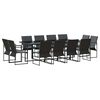 vidaXL Garden Dining Set 13 pcs Black Steel