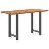 vidaXL Dining Table Light brown Solid oak wood, Powder-coated steel