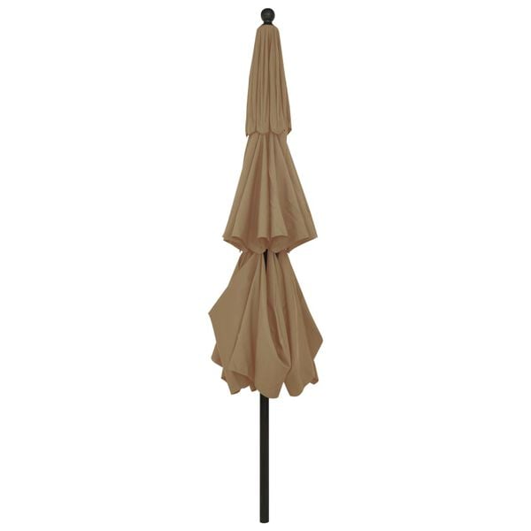 vidaXL Parasol Taupe Polyester, Powder-Coated Aluminum 3.5 m Canopy