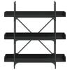vidaXL Bookcase Black Engineered wood, Metal Medium Adjustable Feet