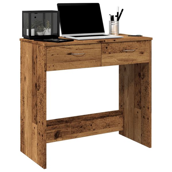 vidaXL Desk Old wood Engineered wood Compact Desk Rectangular Modern