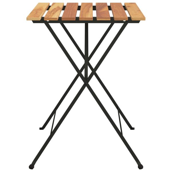 vidaXL Folding Bistro Table Natural teak and black