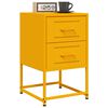 vidaXL Bedside Cabinet Set of 2 Mustard Yellow Steel Medium