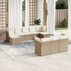 vidaXL Garden Sofa Set Beige PE rattan, Powder-coated steel 10 Piece