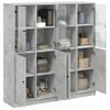 vidaXL Bookcase Concrete Grey Engineered Wood, Glass Medium Bookcase
