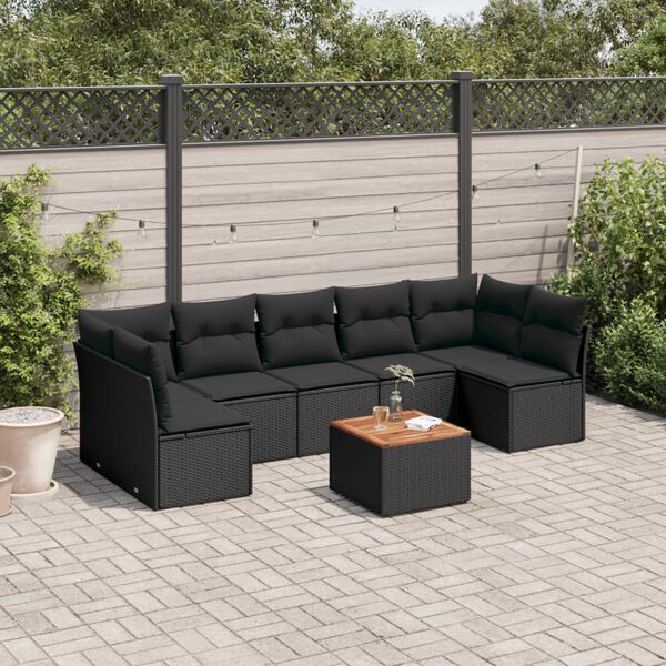 vidaXL Garden Sofa Set Black and brown
