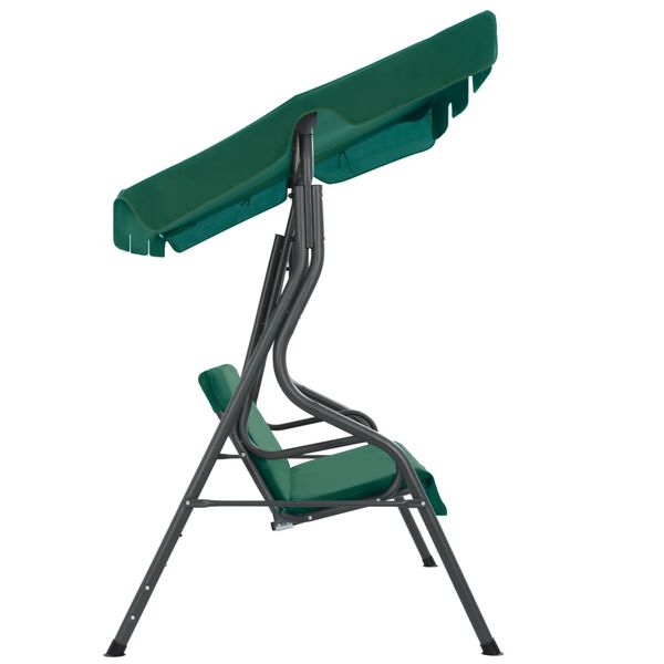 vidaXL Garden Swing Bench Green Polyester fabric and powder-coated steel
