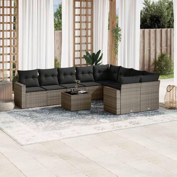 vidaXL Garden Sofa Set Grey