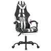 vidaXL Gaming Chair with Footrest Black and White Faux Leather