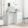 vidaXL Desk White Engineered wood Compact White Desk Rectangular