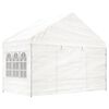 vidaXL Gazebo With Roof White Polyethylene, Galvanized Steel Large