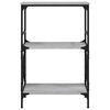 vidaXL Bookcase Gray Sonoma Engineered wood, metal 3-Tier