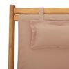 vidaXL Folding Beach Chair Taupe Solid Wood Eucalyptus and Fabric