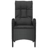 vidaXL Outdoor Chair Black Poly rattan, steel Standard Removable Covers