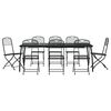 vidaXL Garden Dining Set Anthracite Metal mesh 9 Piece Set Collapsible