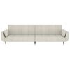 vidaXL Sofa Bed Cream Velvet, wood, metal Large