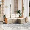 vidaXL Garden Sofa Set Beige PE Rattan Medium Modular Garden Sofa Set