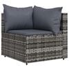 vidaXL Patio Lounge Set Grey with Anthracite cushions