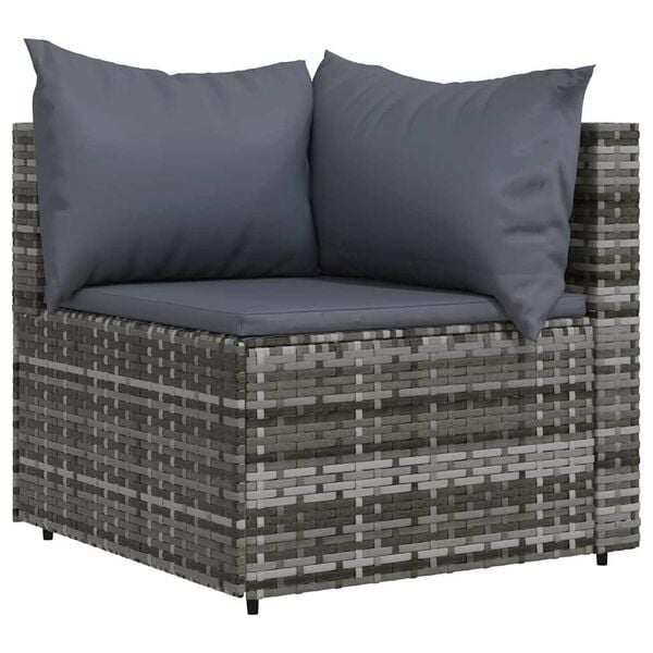 vidaXL Patio Lounge Set Grey with Anthracite cushions