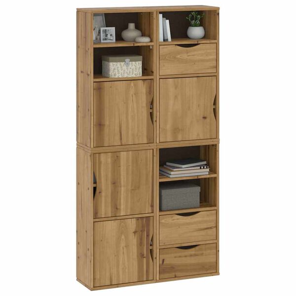 vidaXL Side Cabinet Honey Solid pine wood with a honey wax finish Medium