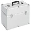vidaXL Make-up Case 15.0x9.1x13.4" Silver Aluminium