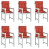 vidaXL Lowback Chair Cushion Set of 6 Melange Red 100% polyester