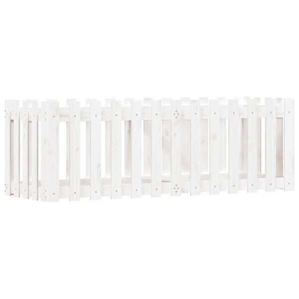 vidaXL Garden Raised Bed White Solid pine wood 59.1 in Width Durable