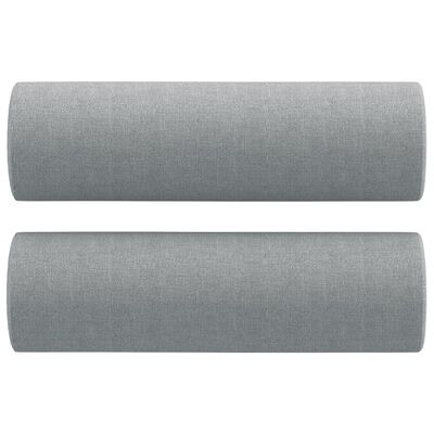 vidaXL 2-Seater Sofa with Throw Pillows Light Gray 55.1" Fabric