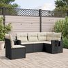 vidaXL Garden Sofa Set Black PE rattan 5 Piece Set Adjustable Feet