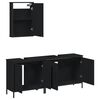vidaXL Bathroom Furniture Set Black Engineered wood Medium