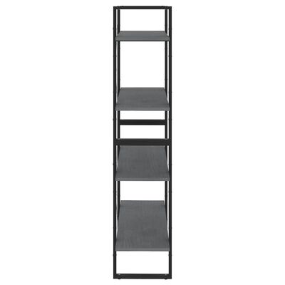 vidaXL 4-Tier Book Cabinet Gray 31.5"x11.8"x55.1" Solid Pine Wood