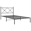 vidaXL Bed Frame Black Powder-coated steel Twin Bed Frame Rectangular