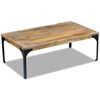 vidaXL Coffee Table Natural Mango Wood and Steel 39.4 x 23.6 x 13.8 in