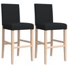 vidaXL Bar Chair Black Solid rubberwood, fabric (100% polyester) Footrest