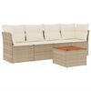 vidaXL Garden Sofa Set Beige PE rattan Modular Garden Sofa Set