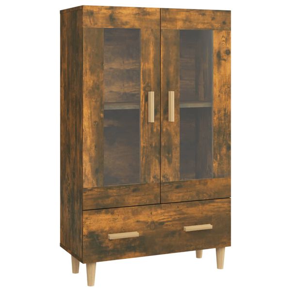 vidaXL Highboard Smoked oak Engineered wood Tall Highboard Rectangular