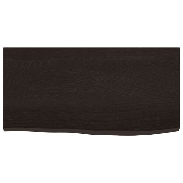 vidaXL Bathroom Countertop Dark Brown 23.6x11.8x0.8" Treated Solid Wood