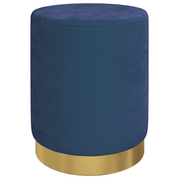 vidaXL Round Storage Hocker Blue Velvet 12.2" x 14.6"