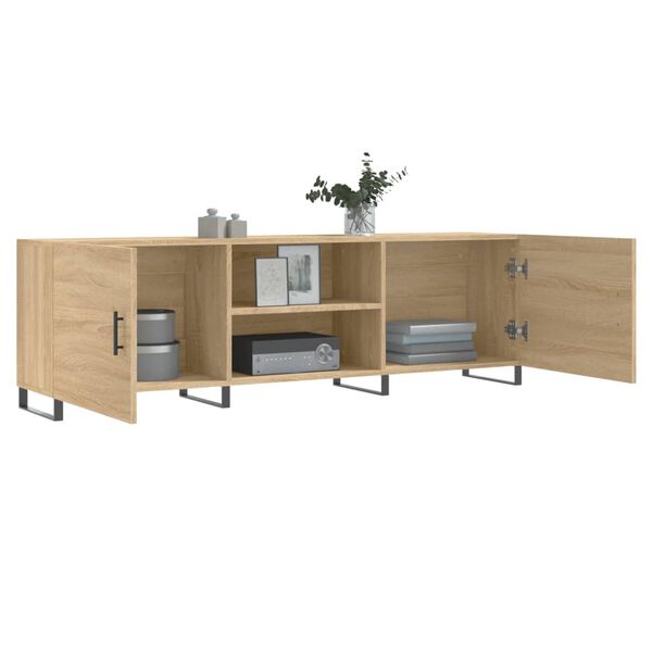 vidaXL TV Cabinet with Shelf with Storage with Door Sonoma oak 150 cm x 30 cm x 50 cm