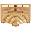 vidaXL Corner Sofa Teak and Cream Solid Teak Wood, Polyester Medium