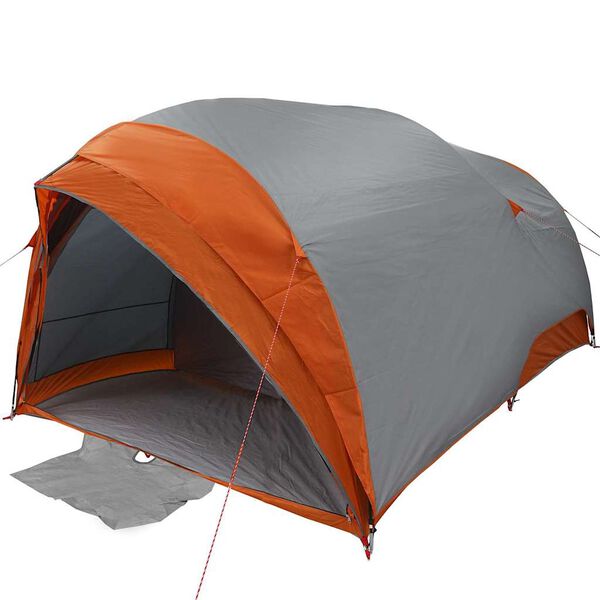 vidaXL Tunnel tent Grey and Orange 161.42 x 112.20 x 77.95 in Taffeta