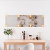 vidaXL Wall Mirror With Led Light Transparent Glass 11.8x39.4 in