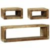 vidaXL TV Cabinet Set 3 pcs Brown 100 x 30 x 32 cm Solid Mango wood