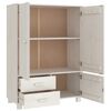 vidaXL Wardrobe White Solid Pine Wood, MDF Medium Wardrobe Rectangular