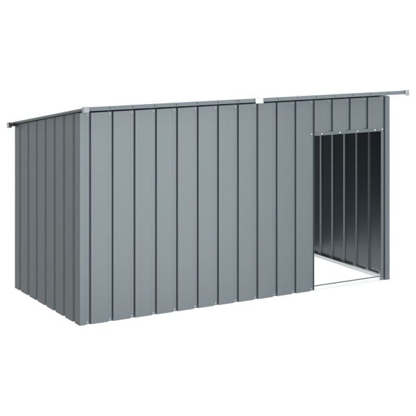 vidaXL Dog House Anthracite Galvanized Steel 77.2 x 35.8 x 43.3 in