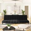 vidaXL Sofa Bed Black Velvet 2-Seater Convertible Changes form easily