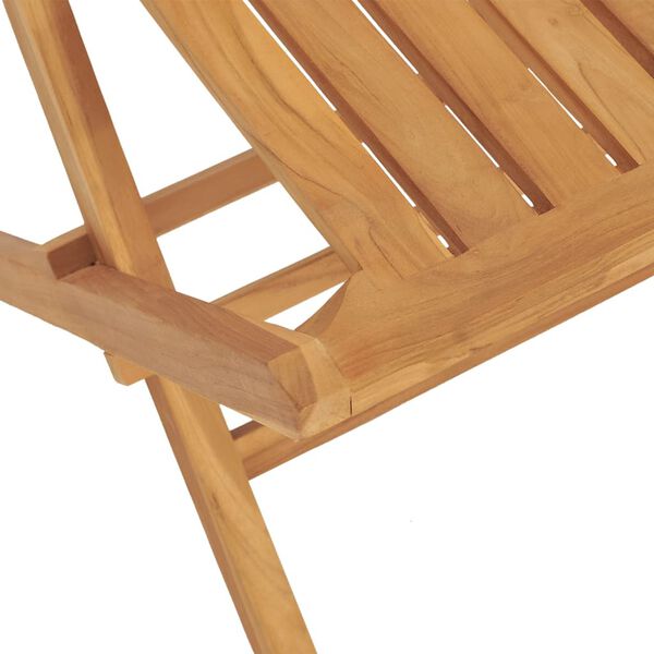 vidaXL Folding Garden Chair Set of 4 Natural Wood Solid teak wood Medium