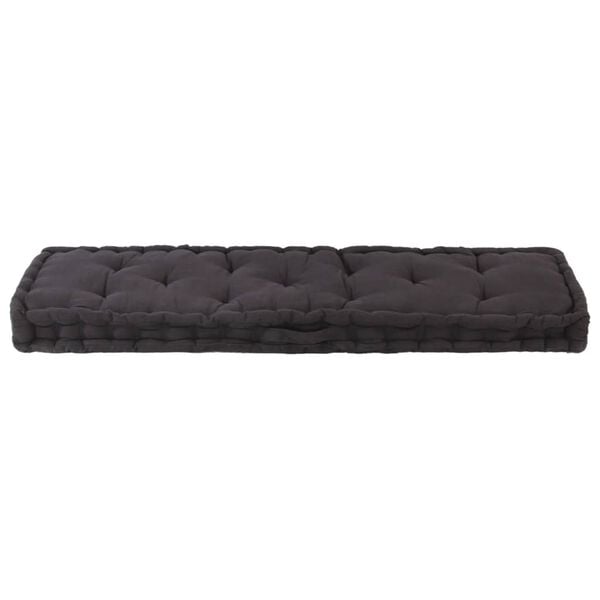 vidaXL Pallet Cushion Black 100% cotton with cotton mix filling Medium